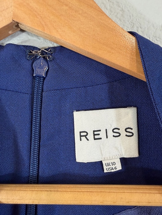 REISS Blue Magda Sheath Dress Size US 6 Sleeveless Office Minimalist Business - Picture 5 of 11
